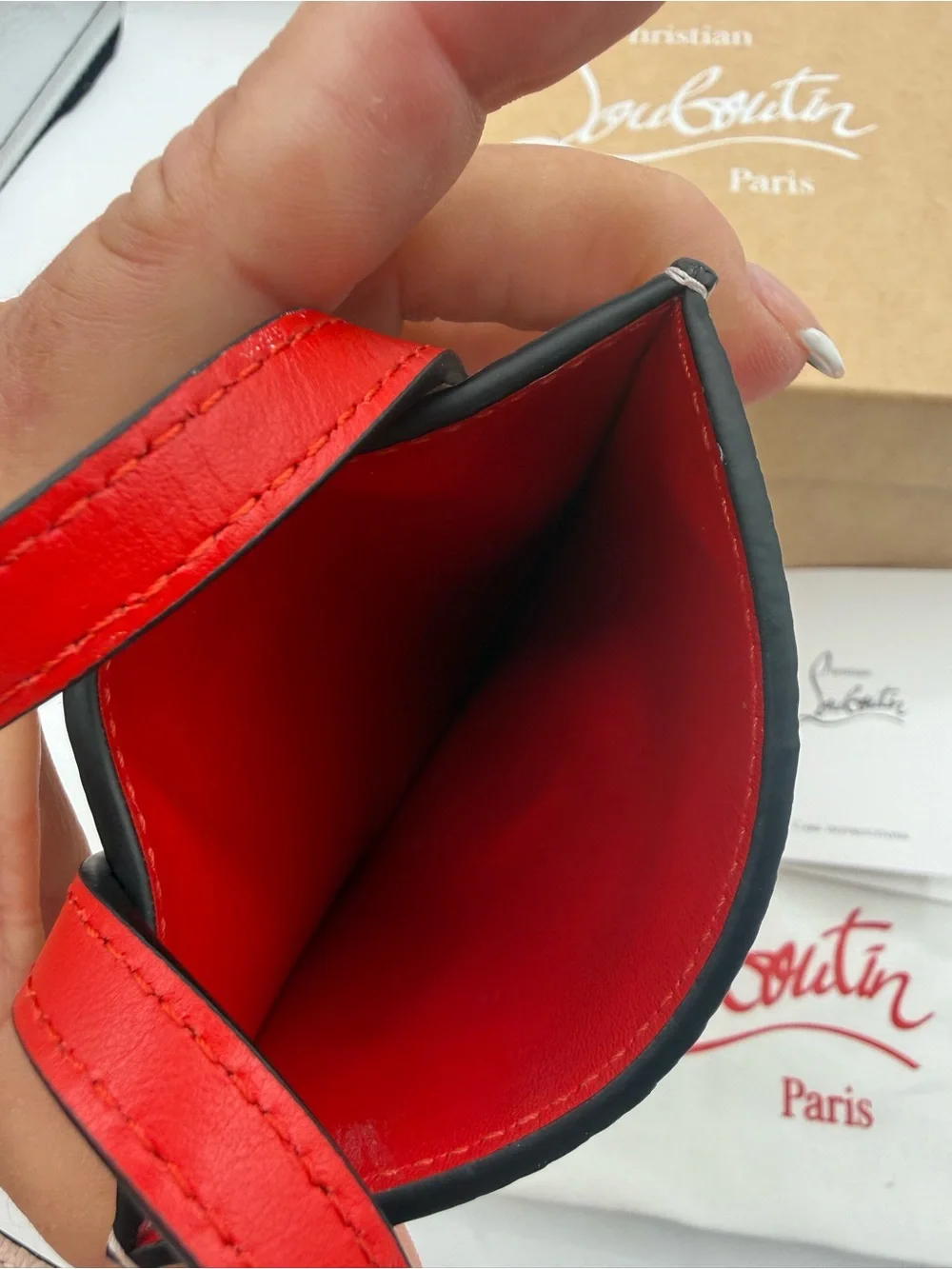 NWT full inclusion Christian louboutin leather by my side phone pouch